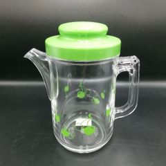 リス　ブルーム　ピッチャー　L　グリーン　水差し　さくらんぼ柄　日本製　レトロ　新品未使用