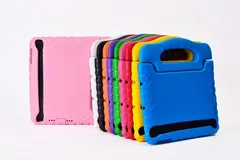 訳ありiPad9.7インチ　第5/6世代　Air初代通用 EVA 保護ケース キッズ 手提げバック風、スタンド機能付 (ブラック、グリーン、パープル、オレンジ、イエロー、レッド、ローズ、ピンク)8カラー選択