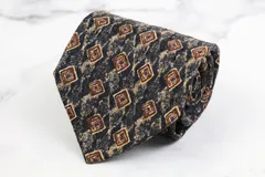 レノマ ブランド ネクタイ 総柄 幾何学模様 シルク イタリア製 PO  メンズ ネイビー renoma 【中古】