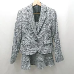 ◇ ⊇ Lavannor ラバノア ツイード調 膝丈 スカートスーツ サイズ11AR ブラック系 レディース E  【1503060041482】