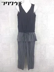 ◇ Perle Peche ペルルペッシュ ドット 水玉 ノースリーブ オールインワン サイズ38 ダークグレー ブラック レディース 【中古】 【1002802234644】