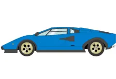 【中古】ミニカー 1/43 Lamborghini Countach LP400 Speciale Ch.1120222 現存型(ブルー×ブラック) [EM442B]