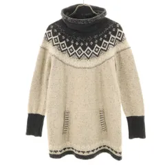 エディーバウアー ウールブレンド 総柄 長袖 セーター PM ベージュ系 Eddie Bauer ニット レディース