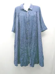 ◇ ◎ sandy サンディー ボタン 薄手 透け感 シンプル おしゃれ ロング丈 長袖 シャツ サイズF ネイビー レディース E  【1309040010451】のサムネイル