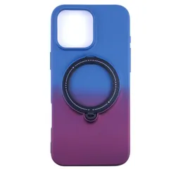 iPhone16 Pro Max ケース リング 付き 耐衝撃 グラデーション ケース 【Color】ブルー・パープル