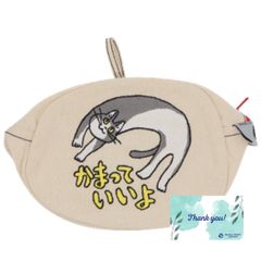 メイカーズ 刺繍ポーチ 電話猫かまっていいよ おことわり くまみね 仕事猫 現場猫 電話猫 ヨシ RPJセット MAC-003