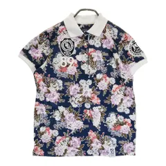 サイズ：1 PEARLY GATES パーリーゲイツ 30周年 半袖ポロシャツ 花柄 ネイビー系 [240001263913] ゴルフウェア レディース ストスト