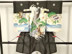 Pup 夏物単衣　絽生地 産着 祝着京友禅工芸染　大将龍兜大王松豪華祝い文 Kisste お宮参り 着物 男の子 産着 生成 凧 凧揚げ 巳 蛇年