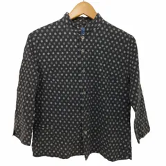 ブルーブルー BLUE BLUE 総柄 リネン混 スタンドカラー ロングスリーブシャツ レディース JPN：1 のサムネイル