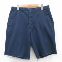 W36/古着 レッドキャップ ショート ワーク パンツ ショーツ メンズ 90s 紺 ネイビー 25may12 中古 ボトムス 短パン ショーパンのサムネイル