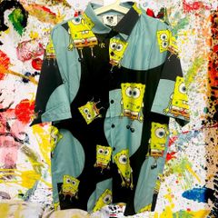 スポンジ BOB メンズ 半袖 シャツ 柄シャツ 個性的 L XL 夏 新品未使用 レトロ 個性的 奇抜 エモい カットソー 攻め 前衛的 衣類 トップス お洒落 ハイデザイン スポンジボブ シャツ 速乾 デザインシャツ 柄 夏 男性 メンズ 新品