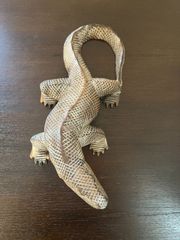木彫り オブジェ 『コモドドラゴン 』 全長43cm 手彫り 彫刻 爬虫類 コモドオオトカゲ 置き物 アジアン リゾート 雑貨