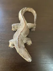 【木彫り・リアル造形】コモドドラゴン オブジェ（全長52cm） 木彫り・リアル造形】コモドドラゴン オブジェ（全長52cm