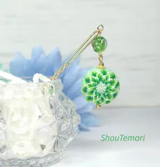 No.724…∼手毬∼柳川まり∼Uピン~髪飾り∼　和装小物 菊 ヘアアクセサリー