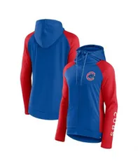 【送料無料】 ファナティクス レディース パーカー・スウェット アウター Women's Royal Red Chicago Cubs Iconic Raglan Full-Zip Hoodie Royal Red