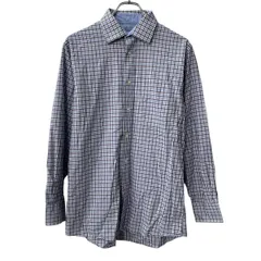 CHAPS 長袖 チェックシャツ M～ ホワイト パープル ライトブルー チャップス 胸ポケット 長袖シャツ トップス 春物 a710-6262