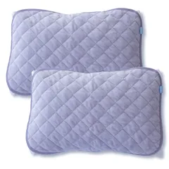 【在庫処分】シルフィーズ 枕パッド 2枚組 43×63cm 枕カバー リバーシブル 綿100％ タオル地 フランネル オールシーズン あったか 洗える ウォッシャブル ゴム付き パープル 紫