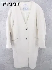 ■ GLOBAL WORK グローバルワーク 長袖 ノーカラー コート Mサイズ オフホワイト レディース 【中古】 【1002798771994】