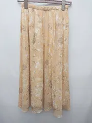 ◇ ⊂ NATURAL BEAUTY BASIC 花柄 膝下丈 フレア スカート サイズS オレンジ レディース P  【1409250048210】