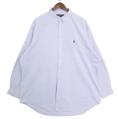 90's ラルフローレン 長袖ボタンダウンシャツ YARMOUTH メンズUS-XL 無地 サックスブルー hsc-0077n
