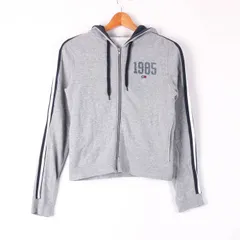 トミーガール パーカー ジップアップ スウェット ロゴ 無地 トップス 日本製 コットン100% レディース XSサイズ グレー tommy girl 【中古】