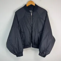 ZARA ザラ  中綿ジャケット ジャンパー ブルゾン 古着 レディース ブラック  XS-Sサイズ ストリート ショート丈 短丈 オーバーサイズ ゆるダボ