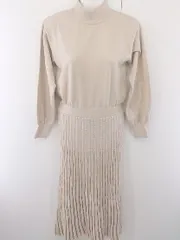 ◇ ROPE PICNIC ロペピクニック 長袖 ロング ニット ワンピース サイズ38 ベージュ レディース  【中古】 【1203310010175】