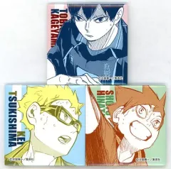 【中古】バッジ・ピンズ [単品] 日向翔陽＆影山飛雄＆月島蛍 スクエア缶バッジ3個セット 「ハイキュー!! 原作バラエティバッグ」