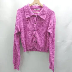 ◇ ⊇ MOUSSY マウジー cropped knit 長袖 カーディガン サイズF ピンク レディース E  【1503050020312】