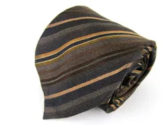 クリツィア ブランドネクタイ ストライプ柄 シルク イタリア製 メンズ ブラウン KRIZIA 【中古】