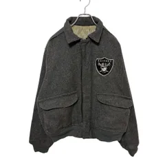 【NFL】オークランド・レイダース ロゴ刺繡 ウールジャケット S-3081