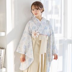 新品 袴3点セット 花柄 総レース 水色 白 卒業式 小学生 大学生 アイボリー 69IV
