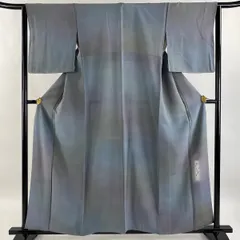 無地小紋 斉藤三才 ぼかし 紋意匠 正絹 反物 斉藤三才 落款 小紋 刺繍 ぼかし染め 正絹 グレー 紫 067
