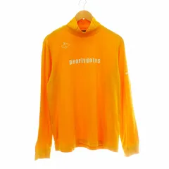 パーリーゲイツ PEARLY GATES カットソー Tシャツ 長袖 ハイネック ロゴ プリント ストレッチ ゴルフウェア 4 M 黄 イエロー /KU