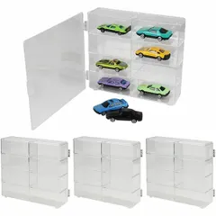 ミニカーコレクションケース 透明 積み重ね 4個セット 8マス 大容量 フルカバー 防汚対策