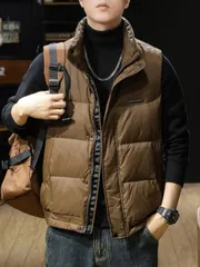 種類14：XL/D：ブラック長袖 秋冬 コーデ メンズ  服 シンプル ファッション オシャレ 大人 かっこいい 大きいサイズ ストリート 紳士服  ダウン ベスト ジャケット ハイエンド アウター 