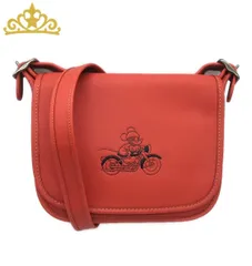 DISNEY × COACH ミッキーマウス バイク メッセンジャー ショルダーバッグ レッド レディース コーチ