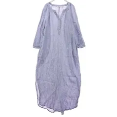 美品 ZARA ザラ 長袖 ロングワンピース S ブルー レディース 古着