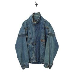 VINTAGE BOMBER DENIM JACKET/L