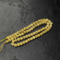 夢色 EU製 ★黄金タイチンルチル★黄金針水晶 ゴールド 金運 開運 パワーストーン 1連 ギフト プレゼント2 約5.8-6.3mm ZB8381