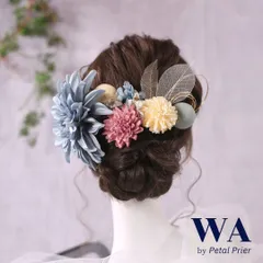 髪飾り 髪飾りセット 成人式 振袖 結婚式 ブライダル ヘッドドレス 卒業式 七五三 前撮り 水色 ブルー ピンク 白 ホワイト ブリザーブドフラワー つまみ細工 水引 リーフ K-89