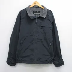 XL/古着 エディーバウアー 長袖 ナイロン ジャケット メンズ 大きいサイズ 黒 ブラック 内側フリース 25oct01 中古 アウター