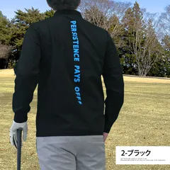 ゴルフウェア メンズ モックネックシャツ GIORNO SEVEN ジョルノセブン 長袖 ハイネック トップス ポロシャツ ロゴバックプリント ストレッチ おしゃれ 春夏 秋冬 ntop226 2-ブラック
