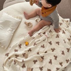 タオルケット　おくるみ　クマさん　コットン　出産祝い　　ガーゼ　ガーゼケット