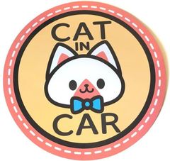 gee's キャットインカー Cat in car ドライブサイン 猫 マグネット 15cm 大き目 セーフティサイン 愛猫と一緒