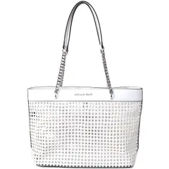 マイケルコース バッグ MICHAEL KORS レザー キンスリー メッシュ チェーン ラージ ショルダー トートバッグ ホワイト 35T9SYKT3I