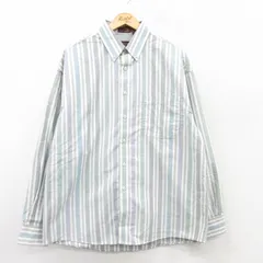 XL/古着 HAGGAR 長袖 シャツ メンズ コットン 白他 ホワイト ストライプ 25mar17 中古 トップス