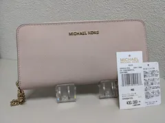 MICHAEL KORS マイケルコース 長財布 ラウンドファスナー ピンク チャーム付き