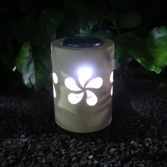 プルメリア パラスストーン LEDソーラーライト 20cm アジアン雑貨 バリ雑貨 ハワイアン雑貨 照明 外灯 リゾートガーデンライト フランジパニ エクステリア アプローチASIANTIQUE ORIGINAL 250243