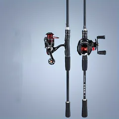 多機能クイックアクション軽量釣り竿 - 調節可能160.02-210.01cm、キャスティング＆スピニング用デュアルハンドル、淡水トラウトに最適、耐久性のある24Tカーボンファイバーと快適グリップEVAハンドルのサムネイル